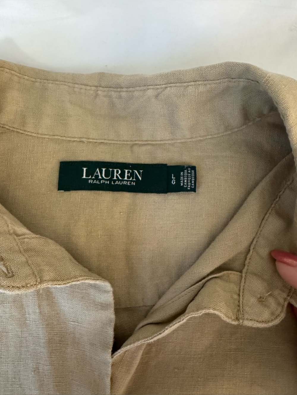 LRL Ralph Lauren Linen Tunic Top Womens Size Large Popover Lagenlook VTG - Picture 3 of 10